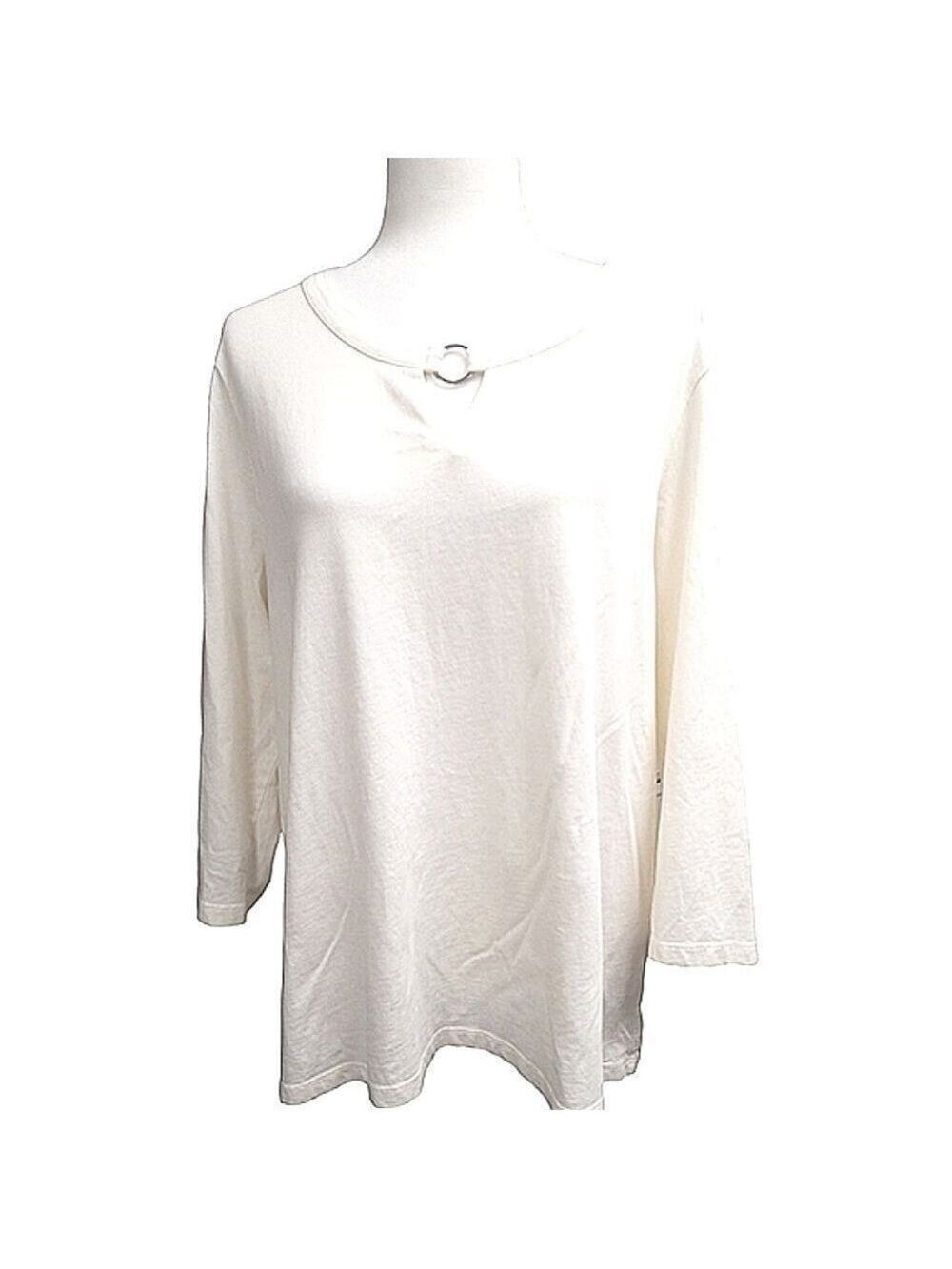 Chico's Long Sleeve Ivory Top SZ Large - Picture 7 of 7